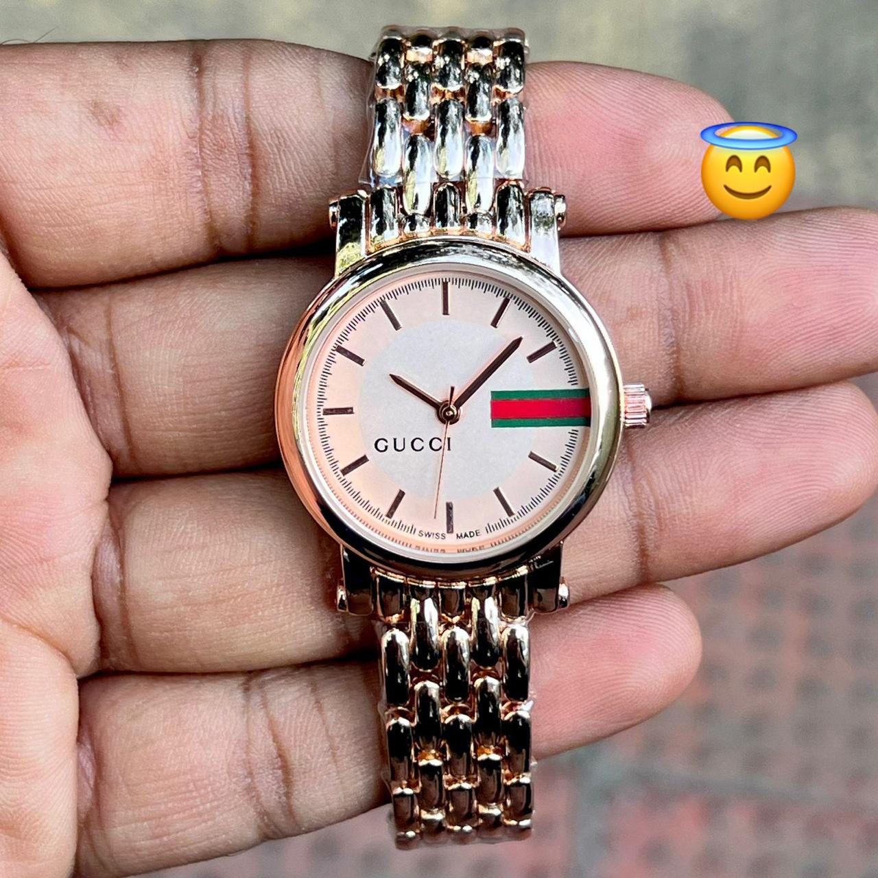 Gucci Rose Gold Chain With Dial